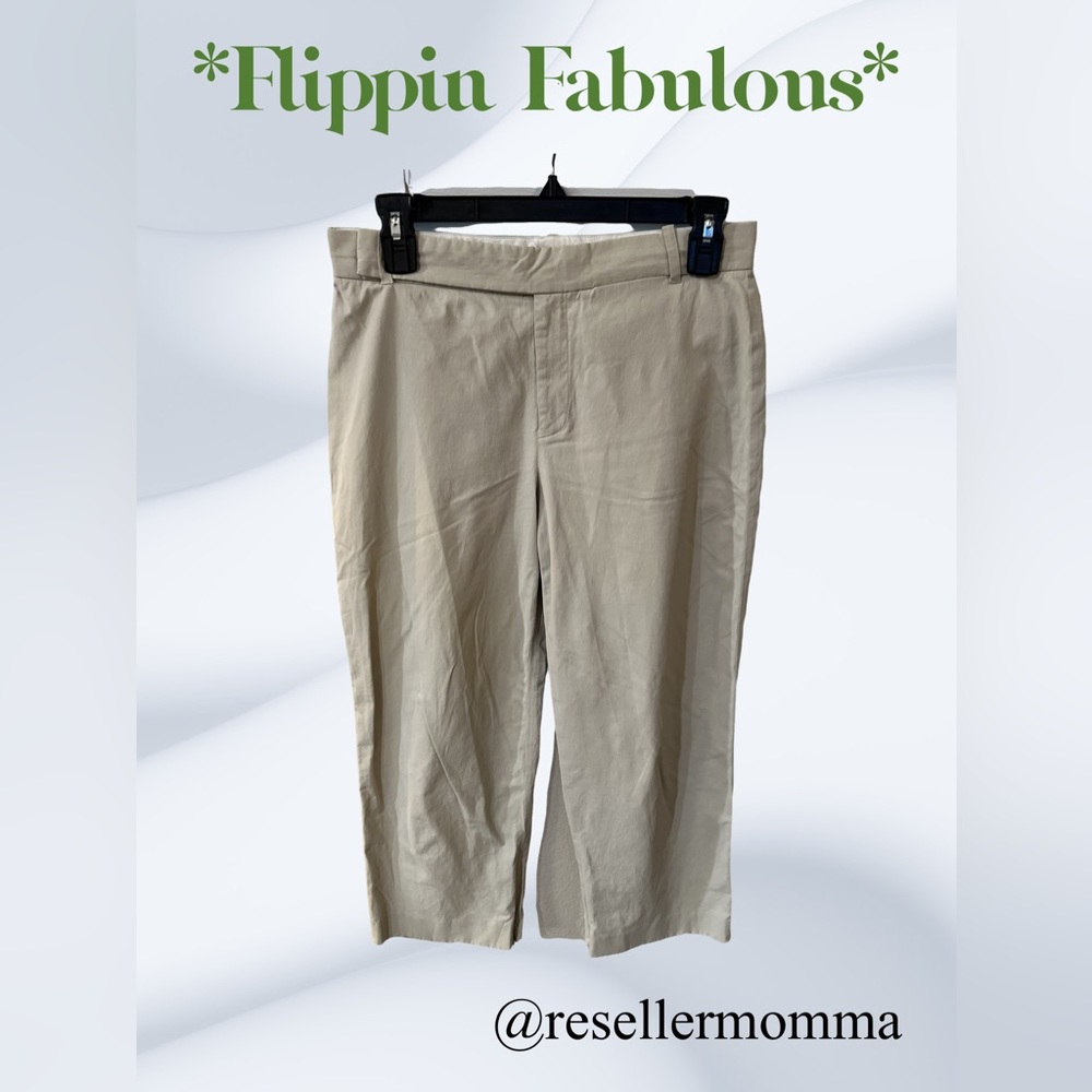 Banana Republic ~stretch cropped pants beige size 4R